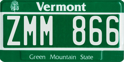 VT license plate ZMM866