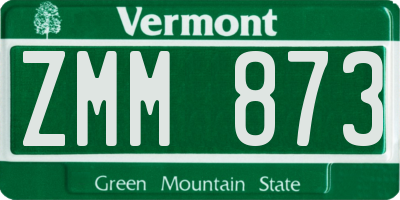VT license plate ZMM873