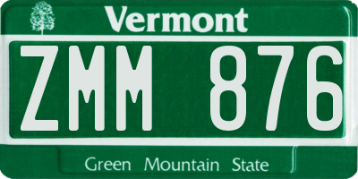 VT license plate ZMM876