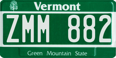 VT license plate ZMM882