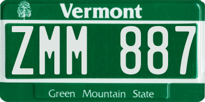 VT license plate ZMM887