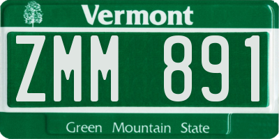 VT license plate ZMM891