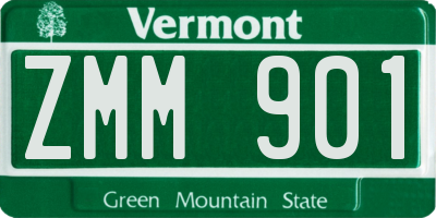 VT license plate ZMM901