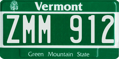 VT license plate ZMM912