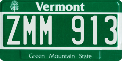 VT license plate ZMM913