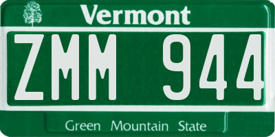 VT license plate ZMM944