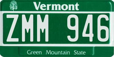 VT license plate ZMM946