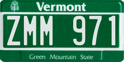 VT license plate ZMM971