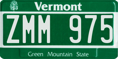 VT license plate ZMM975