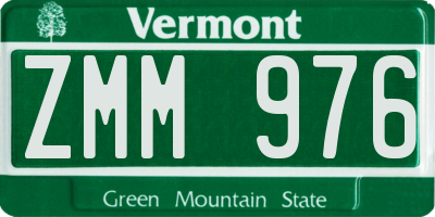 VT license plate ZMM976