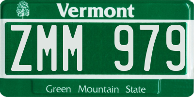 VT license plate ZMM979