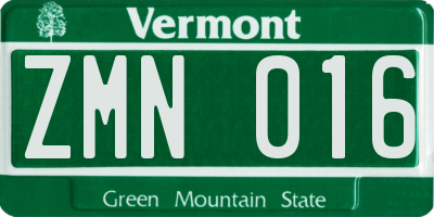 VT license plate ZMN016