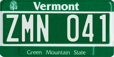 VT license plate ZMN041