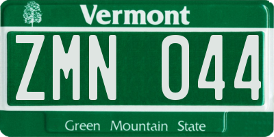 VT license plate ZMN044