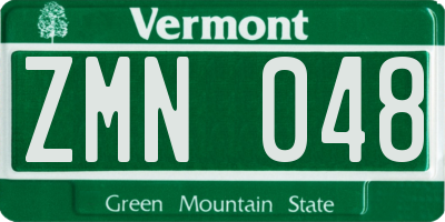 VT license plate ZMN048
