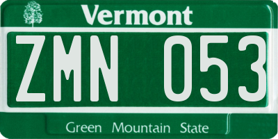 VT license plate ZMN053