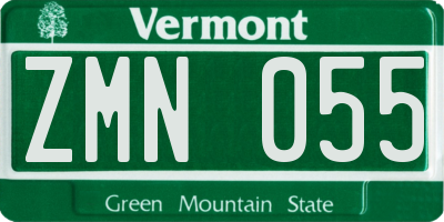 VT license plate ZMN055