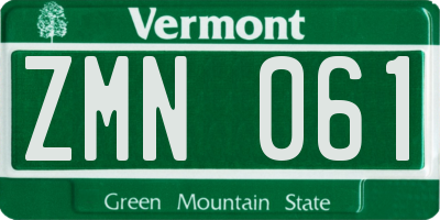 VT license plate ZMN061