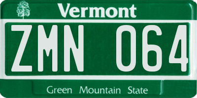 VT license plate ZMN064