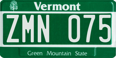 VT license plate ZMN075
