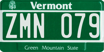 VT license plate ZMN079