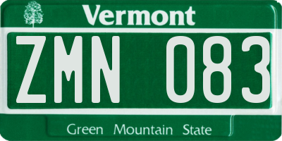 VT license plate ZMN083