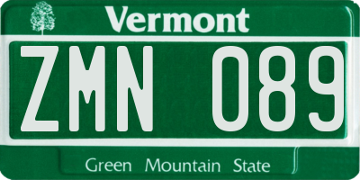 VT license plate ZMN089