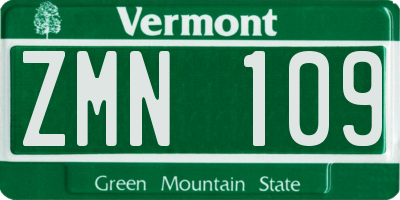 VT license plate ZMN109