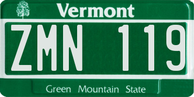 VT license plate ZMN119
