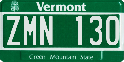 VT license plate ZMN130