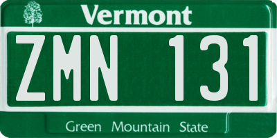 VT license plate ZMN131