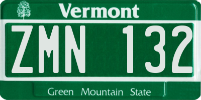 VT license plate ZMN132