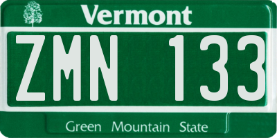 VT license plate ZMN133