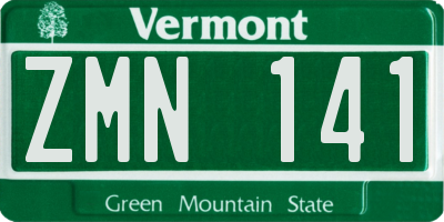 VT license plate ZMN141