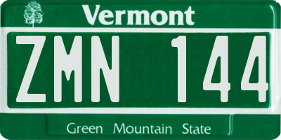 VT license plate ZMN144