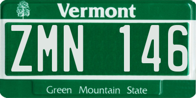 VT license plate ZMN146