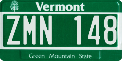 VT license plate ZMN148