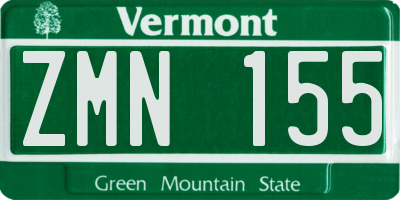 VT license plate ZMN155