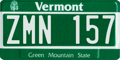 VT license plate ZMN157