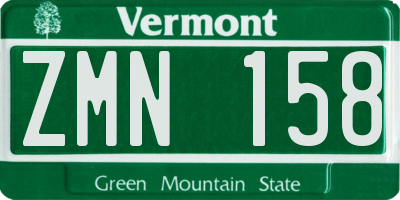 VT license plate ZMN158