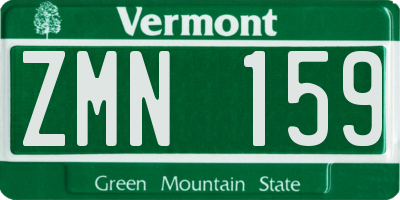 VT license plate ZMN159