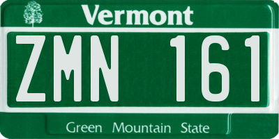 VT license plate ZMN161
