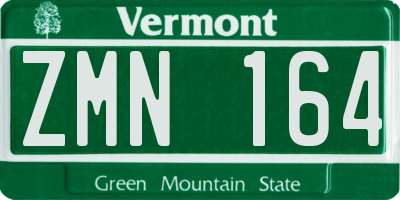 VT license plate ZMN164