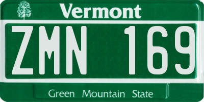 VT license plate ZMN169