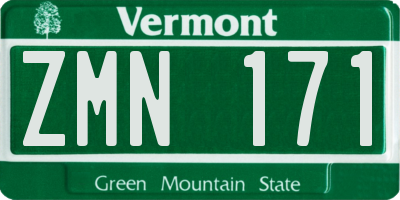 VT license plate ZMN171