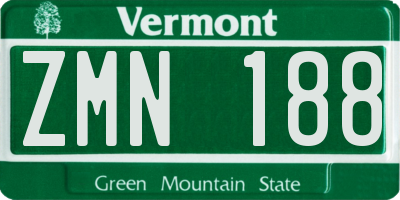 VT license plate ZMN188