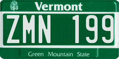 VT license plate ZMN199