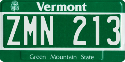 VT license plate ZMN213