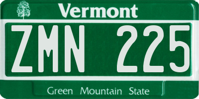VT license plate ZMN225
