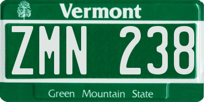 VT license plate ZMN238